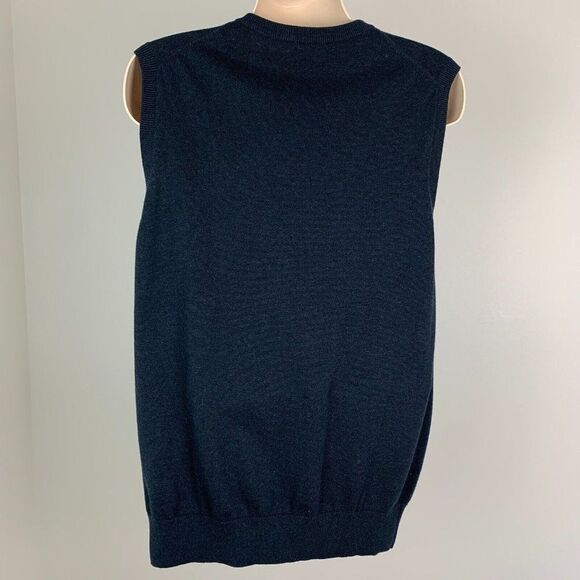 Men's Gap sz Large L Sweater Vest Argyle Navy Sleeveless New NWT NOS - Picture 3 of 6